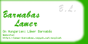 barnabas lamer business card