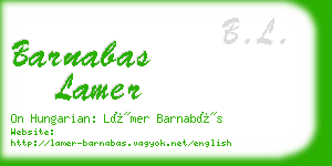 barnabas lamer business card